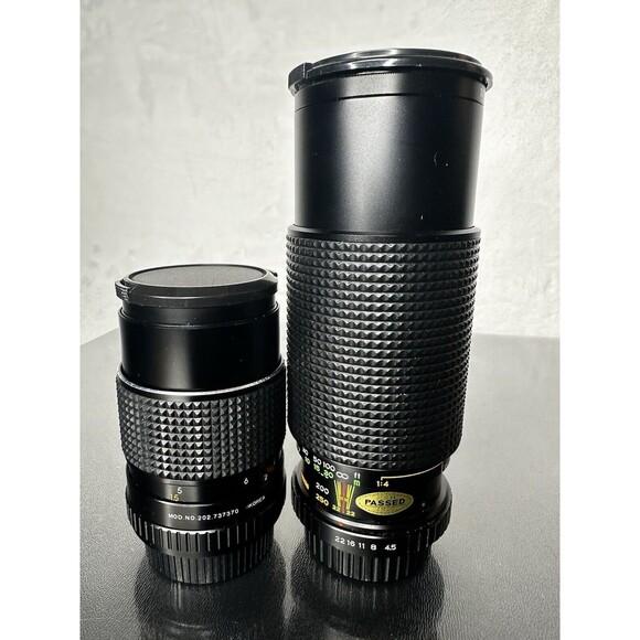 ROKINON MC 1:4.5/4.8 f=80-250 mm & SEARS MC 1:2.8 f=135mm Camera Lens Lot - Picture 2 of 16